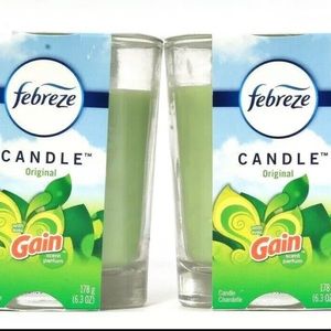 2  Febreze 6.3 Oz Gain Scent Eliminates Odors & Freshens 2 Wick Candle
